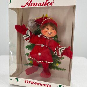 Christmas Candy Elf Annalee Doll Ornamment 4"